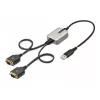 StarTech.com cabo adaptador USB para série de 2 portas de 2ft (60cm), parafusos/porcas DB9 substituíveis, retenção COM, USB-A para DB9 RS232, FTDI, proteção ESD nível 4, Windows/macOS/ChromeOS/Linux – construção robusta em TPE