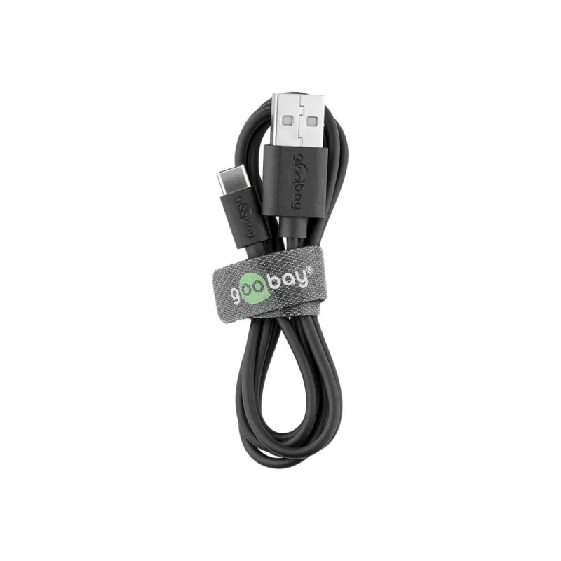 Goobay | Cabo de carregamento e sincronização USB-C (USB-A > USB-C) | 38675 | preto | RJ-45 | RJ-45 90°