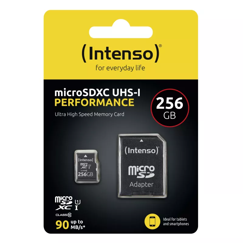 Memória flash Intenso 256 GB UHS-I microSD Performance Classe 10