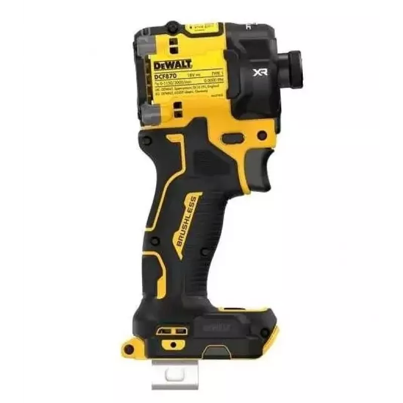 Parafusadeira sem fios DeWalt DCF870N-XJ, sem escovas 18 V Li-Ion, binário 56 N·m, encaixe sextavado de 1/4 polegadas, punho de pistola