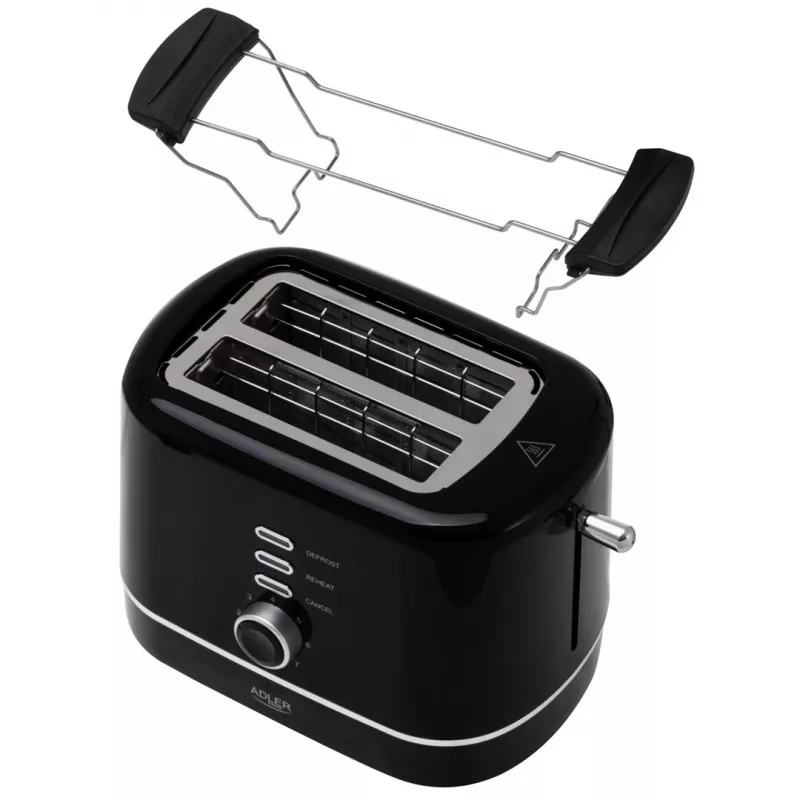 Adler AD 3224b torradeira com suporte para pãezinhos 7 níveis de tostagem preto