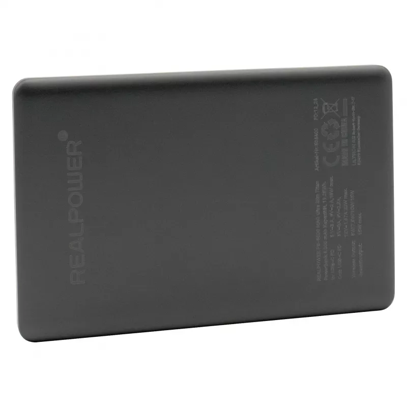 RealPower PB-5000 MAG 5000 mAh Carregamento sem fios Titanium