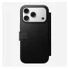Capa de pele para telemóvel Nomad Modern Leather Folio para iPhone 17 Pro, 16 cm (6,3 polegadas), preta, 4 compartimentos para cartões