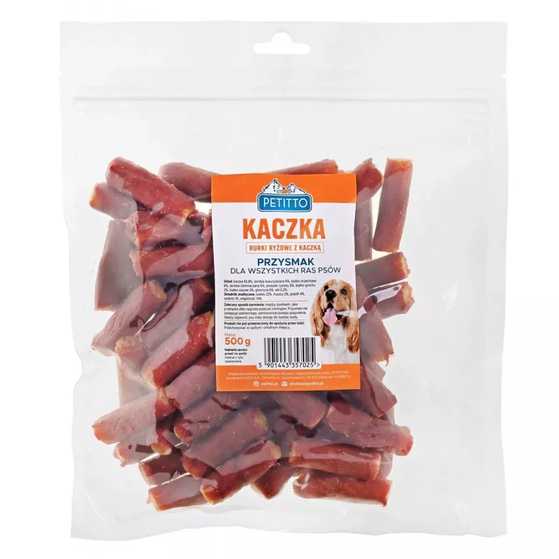 Guloseimas para cães PETITTO ossos de arroz com pato 500 g