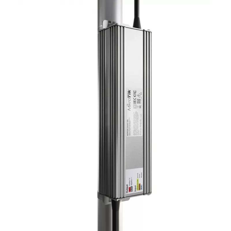 Fonte de alimentação para exterior MikroTik MTP250-53V47-OD 250 W, entrada 100–240 V, caixa de zinco, compacta 240×46,5×69 mm