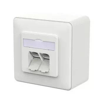 METZ CONNECT tomada de ligação E-DAT C6A LSA++ 2 portas AP branco tráfego