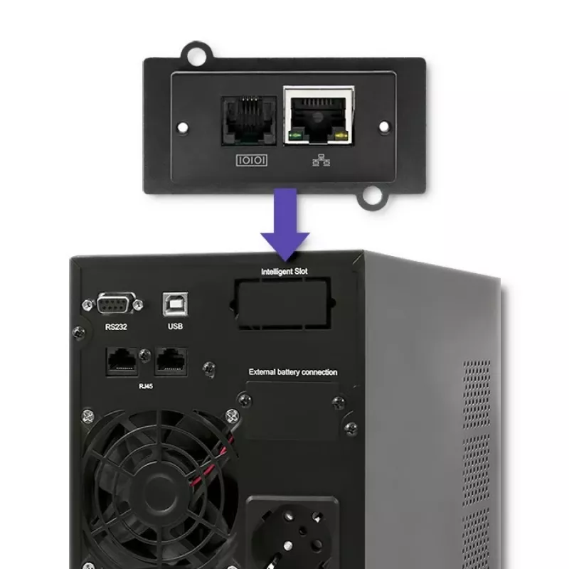 UPS Qoltec 53042 (fonte de alimentação ininterrupta) dupla conversão (online) 1 kVA 800 W 2 tomadas AC