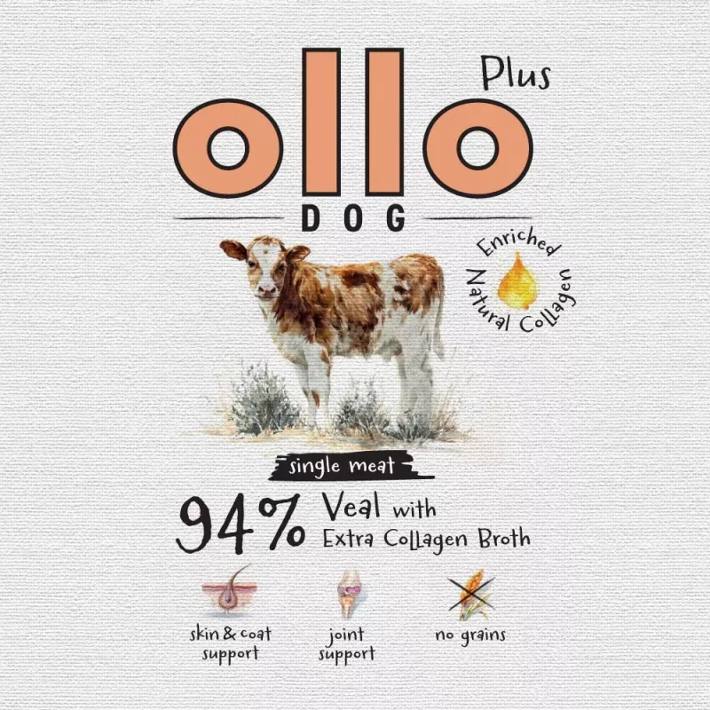 Ollo Plus Colagénio Vitela 400g Lata para cães