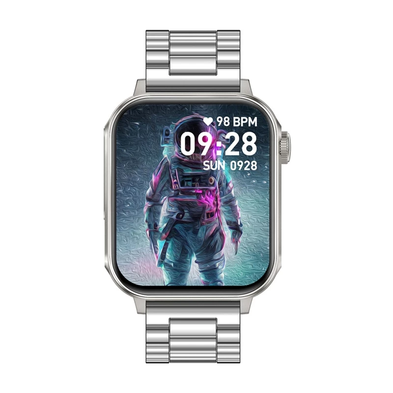 Smartwatch Colmi P80 Steel Silver com Bluetooth e medidor de frequência cardíaca