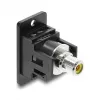 Conector fêmea RCA de encastrar DELOCK 91111 – amarelo/preto, ligação áudio/vídeo para painel