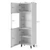 Armário vitrina Cama Meble PAFOS 60x40x182 cm preto mate — armário de parede com base