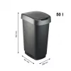 Rotho Twist balde do lixo rotativo 50 l, prateado
