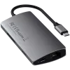 Adaptador de alumínio Satechi V2 USB-C (USB-C, 3x USB-A, 4K HDMI, leitor de cartões micro/SD, Ethernet) (Starlight Grey)