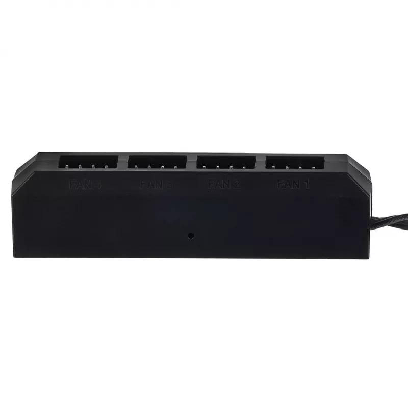 Hub para ventoinhas DeepCool FH-04 – ATX de 20 pinos para 4× 3 pinos Molex, cabo de 0,55 m, preto