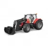 Trator de brinquedo BRUDER Massey Ferguson 7624 com pá frontal, vermelho, para crianças a partir dos 3 anos