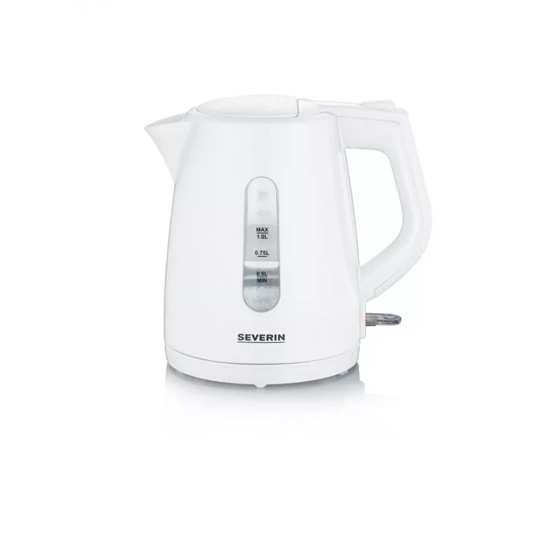 Chaleira elétrica SEVERIN 1 L 2200 W branca — sem fios, base de 360°, resistência oculta