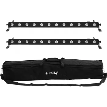 Conjunto de barras LED EUROLITE 2x LED BAR-12 QCL RGBA com soft-bag – 2 unidades, LEDs QCL RGBA
