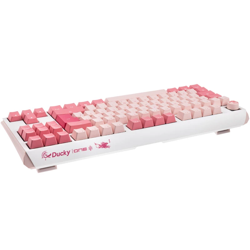 Teclado Ducky One 3 TKL Gossamer Pink Gaming USB Alemão Rosa, Branco