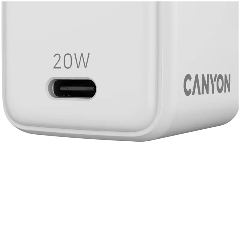 Carregador CANYON CU20C GaN 20W 1xPD UE branco