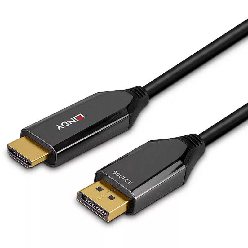 Lindy cabo ativo DisplayPort 1.4 para HDMI 8K60 de 3 m, 3 m, DisplayPort, HDMI, ficha, ficha, reto