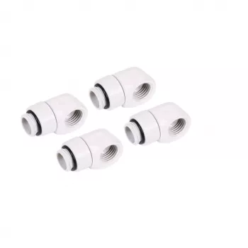 Conector em L de compressão Alphacool 17619 G1/4 macho para fêmea rotativo, branco