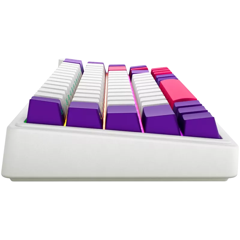 LORGAR KBP70MW, Teclado de gaming mecânico sem fios 65% Pro, branco, layout EN