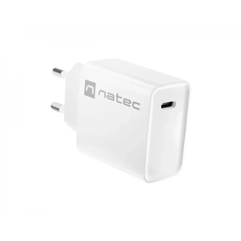 Carregador rápido USB-C para interiores NATEC RIBERA 12V 20W Quick Charge 3.0 branco