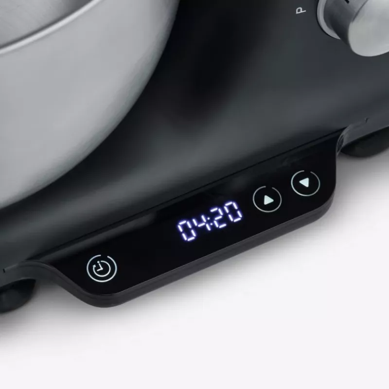 Robot de cozinha Severin KM 3898 1000 W 5,5 L preto aço escovado prateado