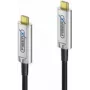 Cabo USB FiberX FX-I600-015 15 m USB 3.2 Gen 1 USB-C preto prateado