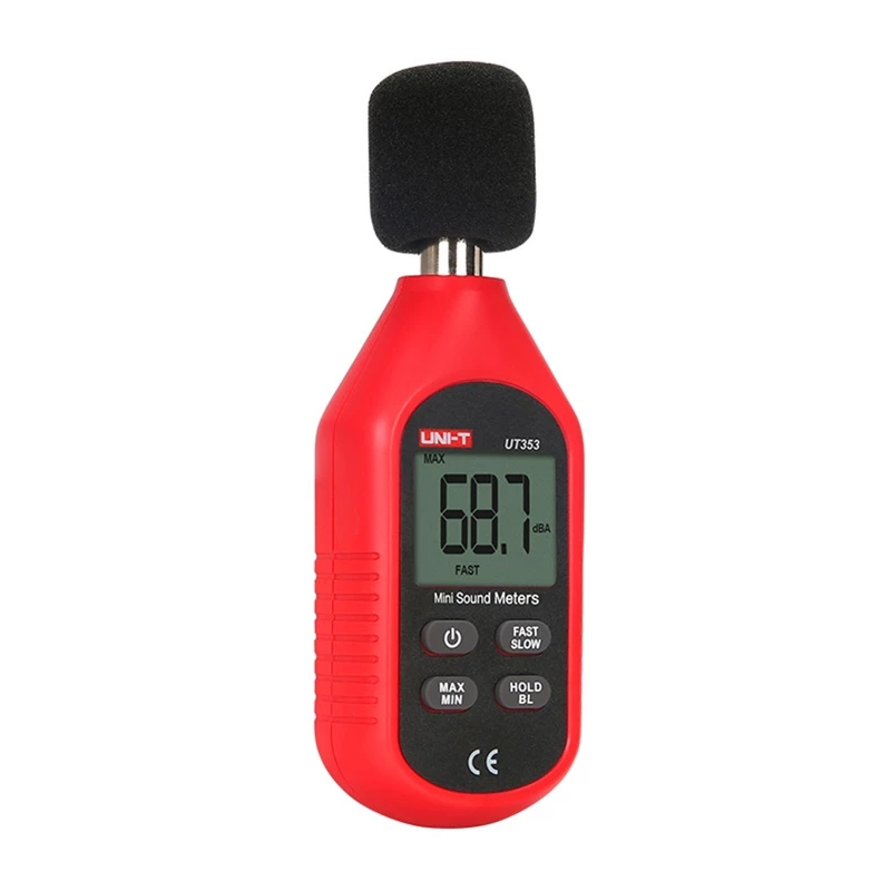 Medidor de nível sonoro UT353, gama 30–130 dB, frequência 31,5 Hz–8 kHz
