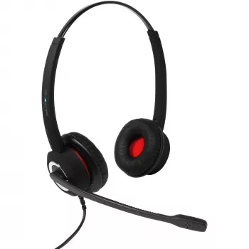 Headset USB binaural Plusonic 10.2P, compatível com BBB, ligação USB com fios, design binaural