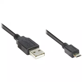 Cabo de ligação USB 2.0 conector macho A para conector macho Micro B, preto, 1,8 m, Good Connections® (2510-MB02)