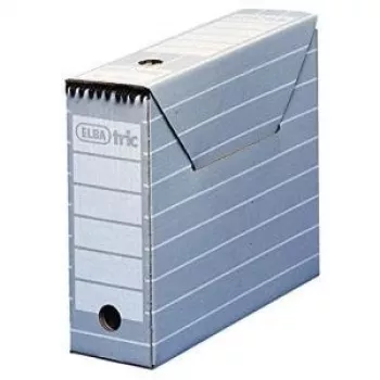 ELBA tric caixa de arquivo, largura 95 mm, para A4, cinzento-branco em cartão canelado resistente, dimensões: (L)95 x (P)340 x (A)265 mm (83420)