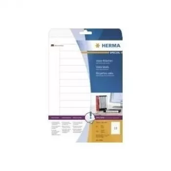 HERMA Special - Etiquetas de papel mate autoadesivas permanentes para videocassetes - branco - 147,3 x 20 mm - 325 etiqueta(s) (25 folhas x 13) (5069)