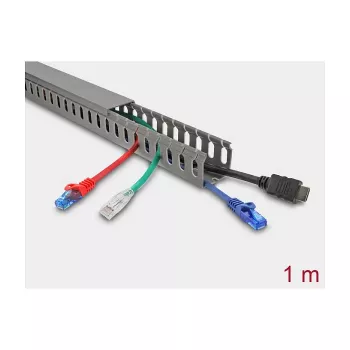 Calha de cablagem DELOCK 22029 40×40 mm, comprimento 1 m, cinzento