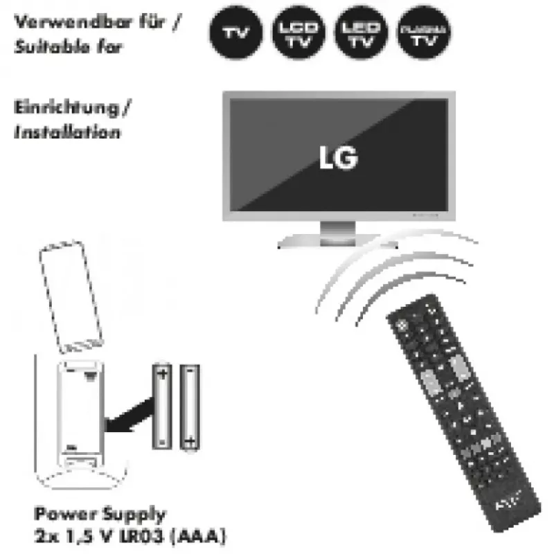 Comando à distância Schwaiger UFB100LG 533 IR sem fios com botões preto (UFB100LG 533)