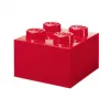 LEGO Storage Brick 4 caixa de arrumação com tampa, vermelha transparente