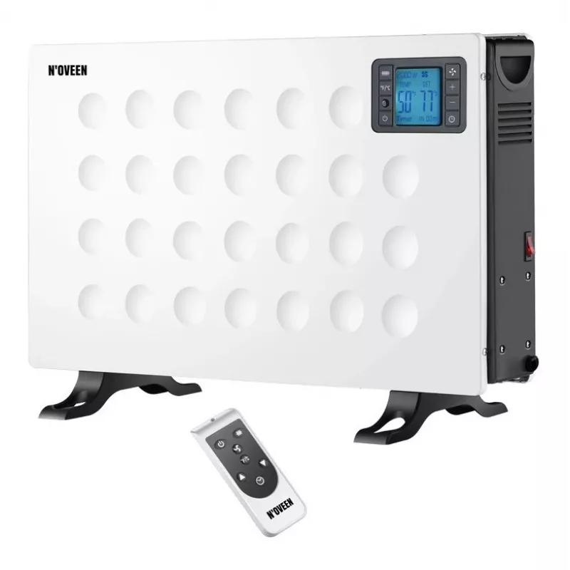 Aquecedor elétrico convector NOVEEN CH8000 — 2000 W, 3 níveis de potência, temporizador, comando, branco