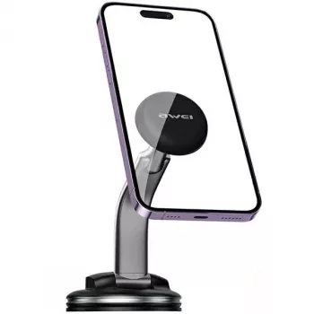 Suporte magnético para telemóvel Awei X45 para montagem no para-brisas e no painel, compatível com smartphones