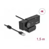 Webcam DeLOCK 96400 8 MP 3840 x 2160 píxeis USB 2.0 preto