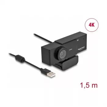 Webcam DeLOCK 96400 8 MP 3840 x 2160 píxeis USB 2.0 preto