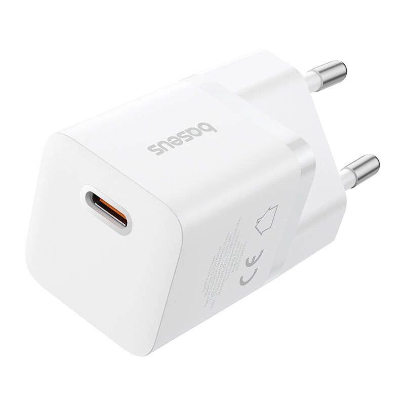 Baseus P10110909213-00 carregador de rede USB-C GaN5 mini 25W branco