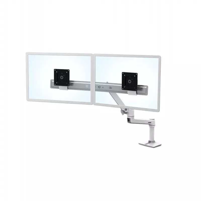 Ergotron 45-489-216 LX Desk Dual Direct Arm suporte para monitores, até 25 polegadas (63,5 cm), 0,9–5 kg, branco