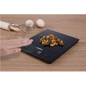 Balança de cozinha eletrónica BLAUPUNKT FKS701 — vidro temperado, 15 kg, precisão de 1 g, ecrã tátil