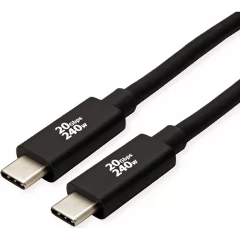 Cabo ROLINE USB4 Gen2x2 20Gbit/s C-C ST/ST 240W 3m - Cabo - Digital/Dados (11.02.9088)