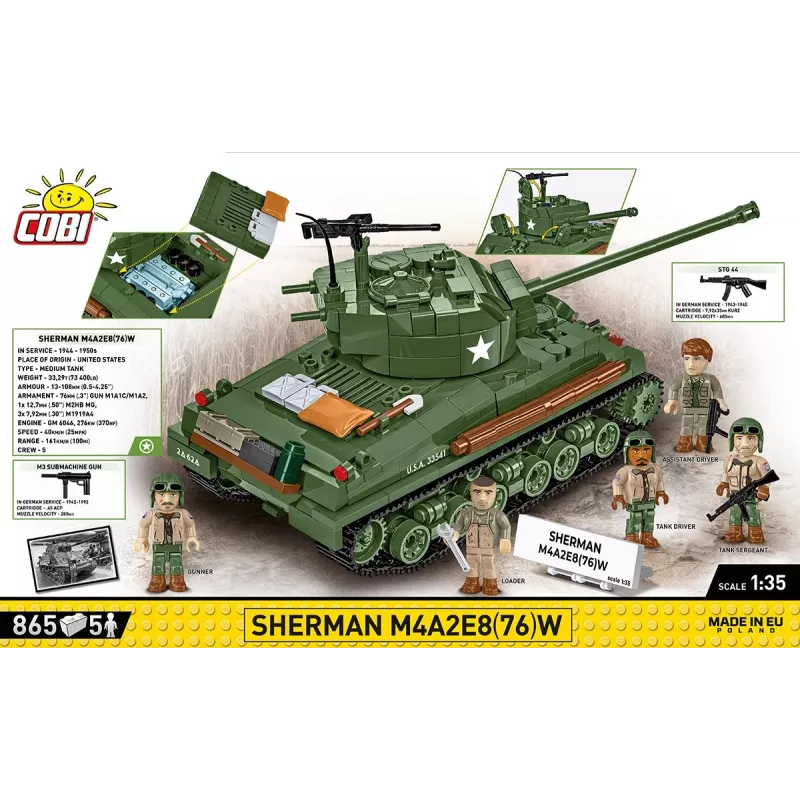 Blocos de construção Sherman M4A2E8 865 peças