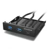 Graugear G-MP01 painel frontal múltiplo com hub USB de 3 portas, 1x USB-C 3.2 Gen2 + 2x USB-A 3.0, preto