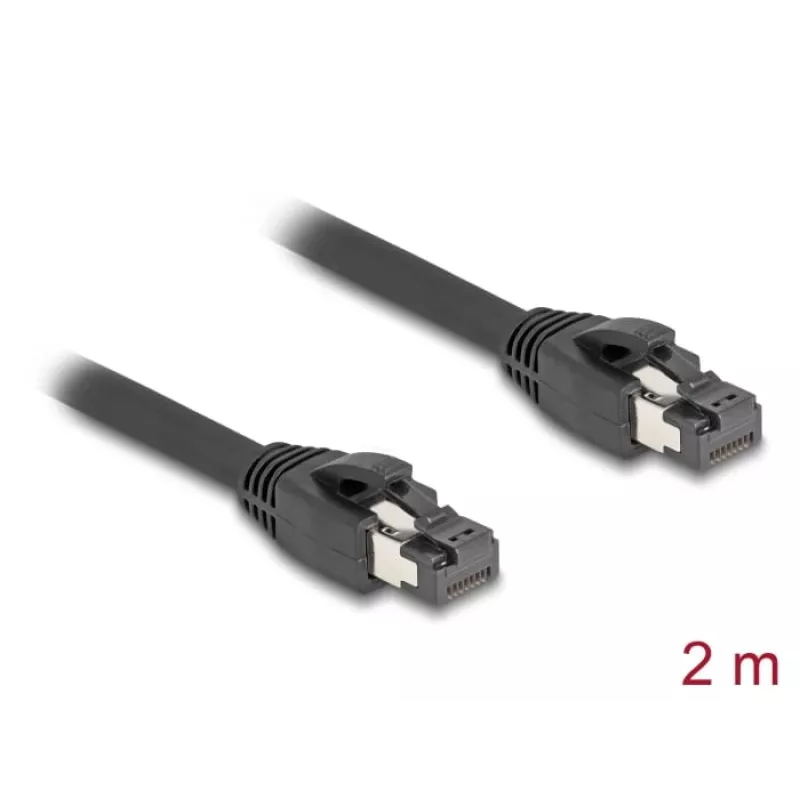 DeLOCK Cabo de rede RJ45 Cat.8.1 S/FTP 2m 40Gbps preto