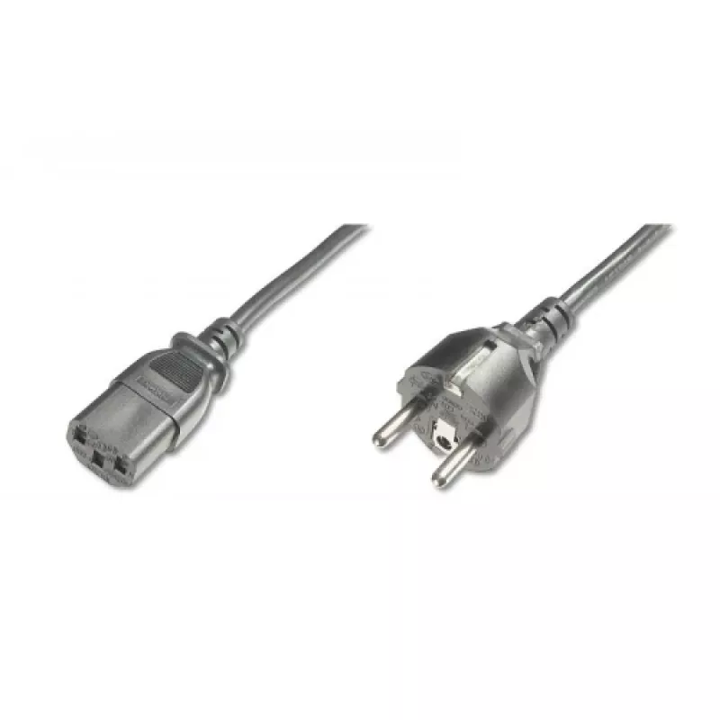 Cabo de alimentação Digitus, CEE 7/7 (Type-F) - C13 macho/fêmea, H05VVF3G 0,75 mm², 1,2 m, preto