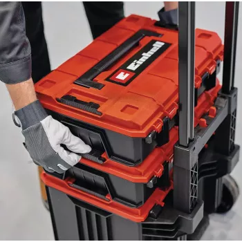 Mala de ferramentas Einhell E-Case Tower preta vermelha polipropileno resistente ao calor resistente a salpicos